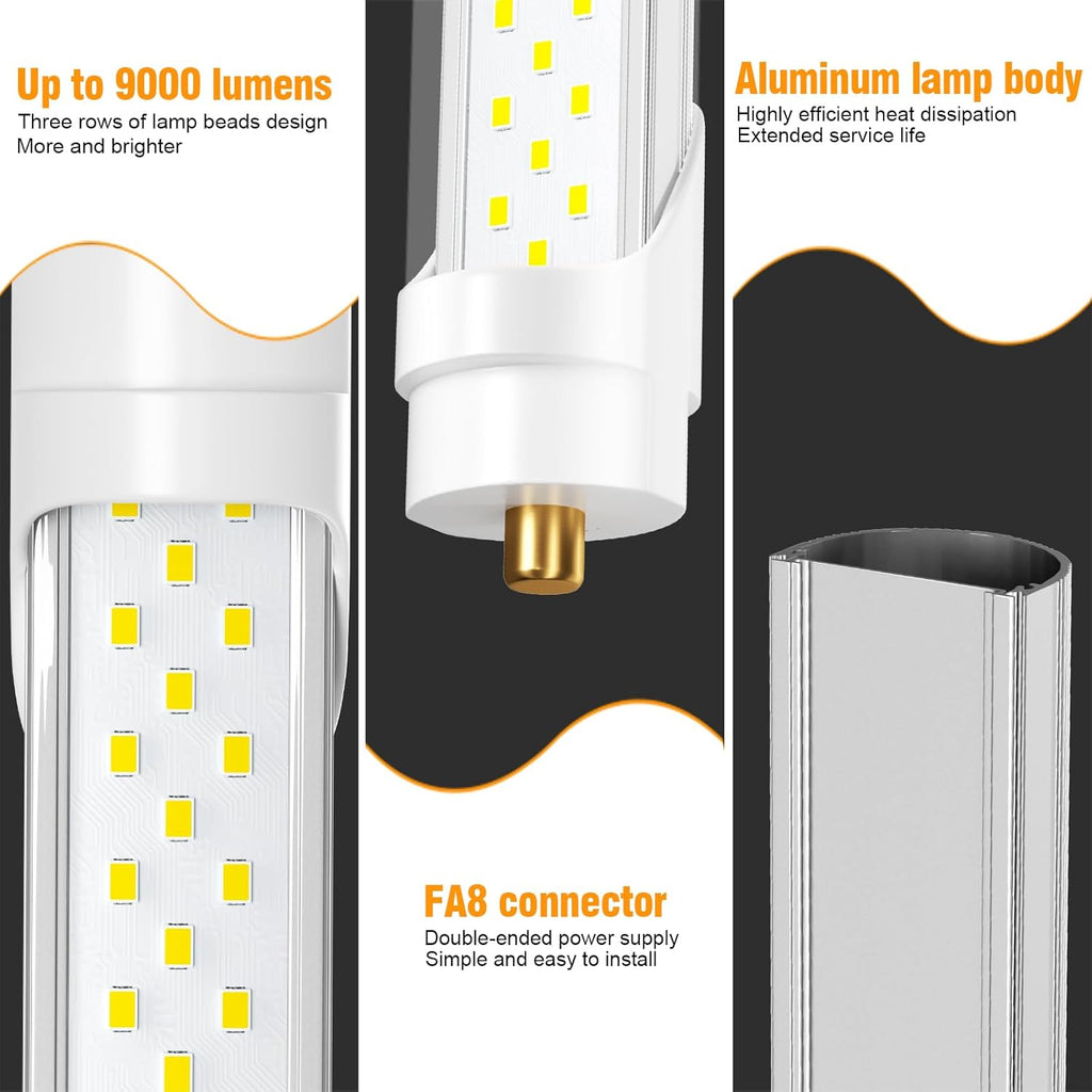 8ft 72W 9000lm 5000K T8 LED Tube Light (10Pack) C801599