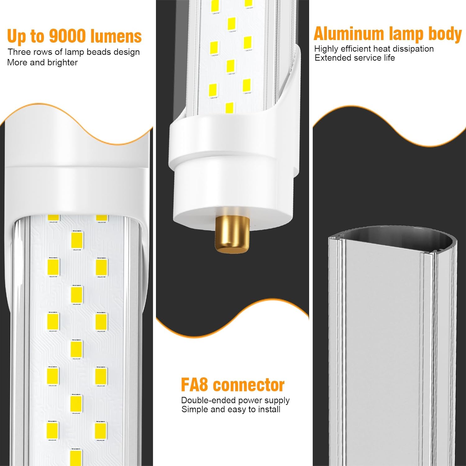 8ft 72W 9000lm 5000K T8 LED Tube Light (10Pack) C801599