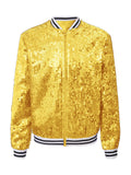 Gold 14 Girls Sparkle Bomber Flight Jacket J75921