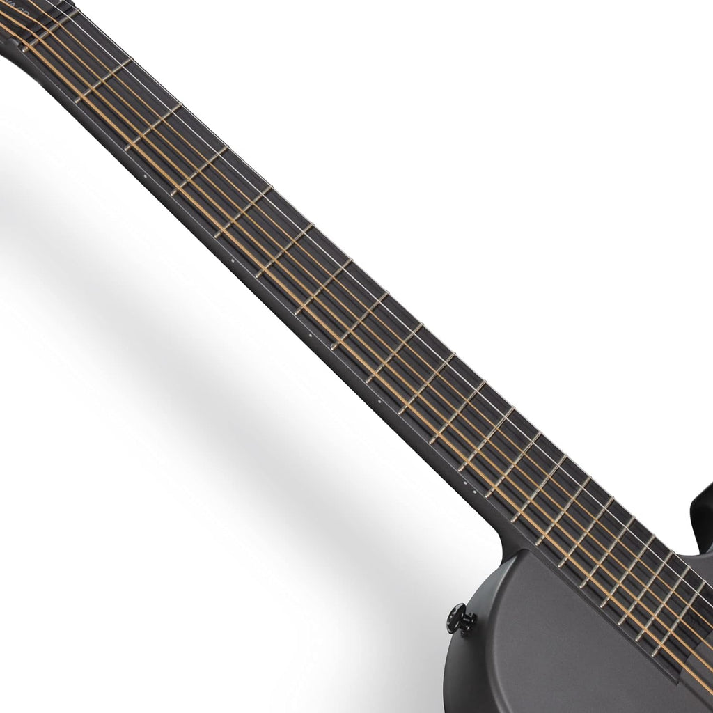 Carbon Fiber Acoustic Electric Guitar with Smart AcousticPlus 35 Inch Travel Guitar Starter Bundle Kit (Black) L805505