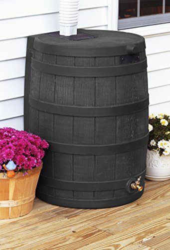 50 Gallon Black Rain Barrel with Diverter Kit J2697