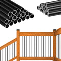 61 Pack 32" x 3/4" Round Black Metal Deck Balusters V2495