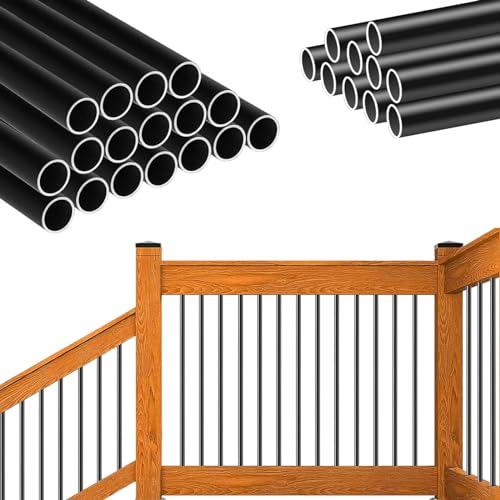 61 Pack 32" x 3/4" Round Black Metal Deck Balusters V2495