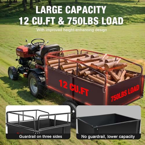 Heavy Duty Steel Dump Cart, 450lbs, 10 cu.ft Capacity W1005