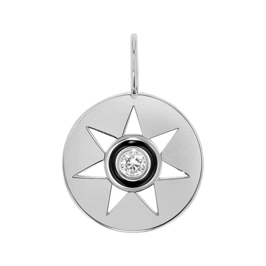 Enamel Sun Medallion Charm U8810
