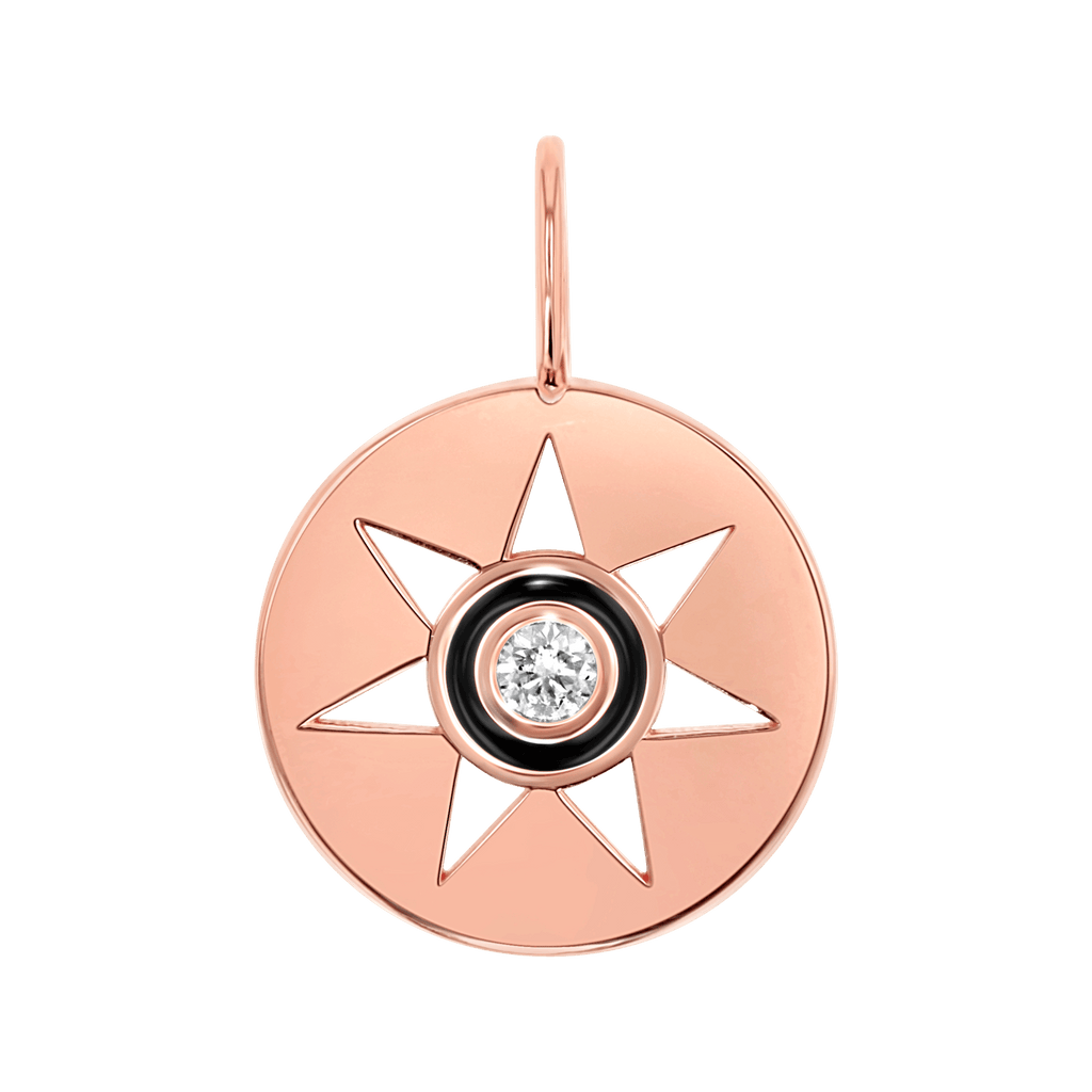 Enamel Sun Medallion Charm U8810