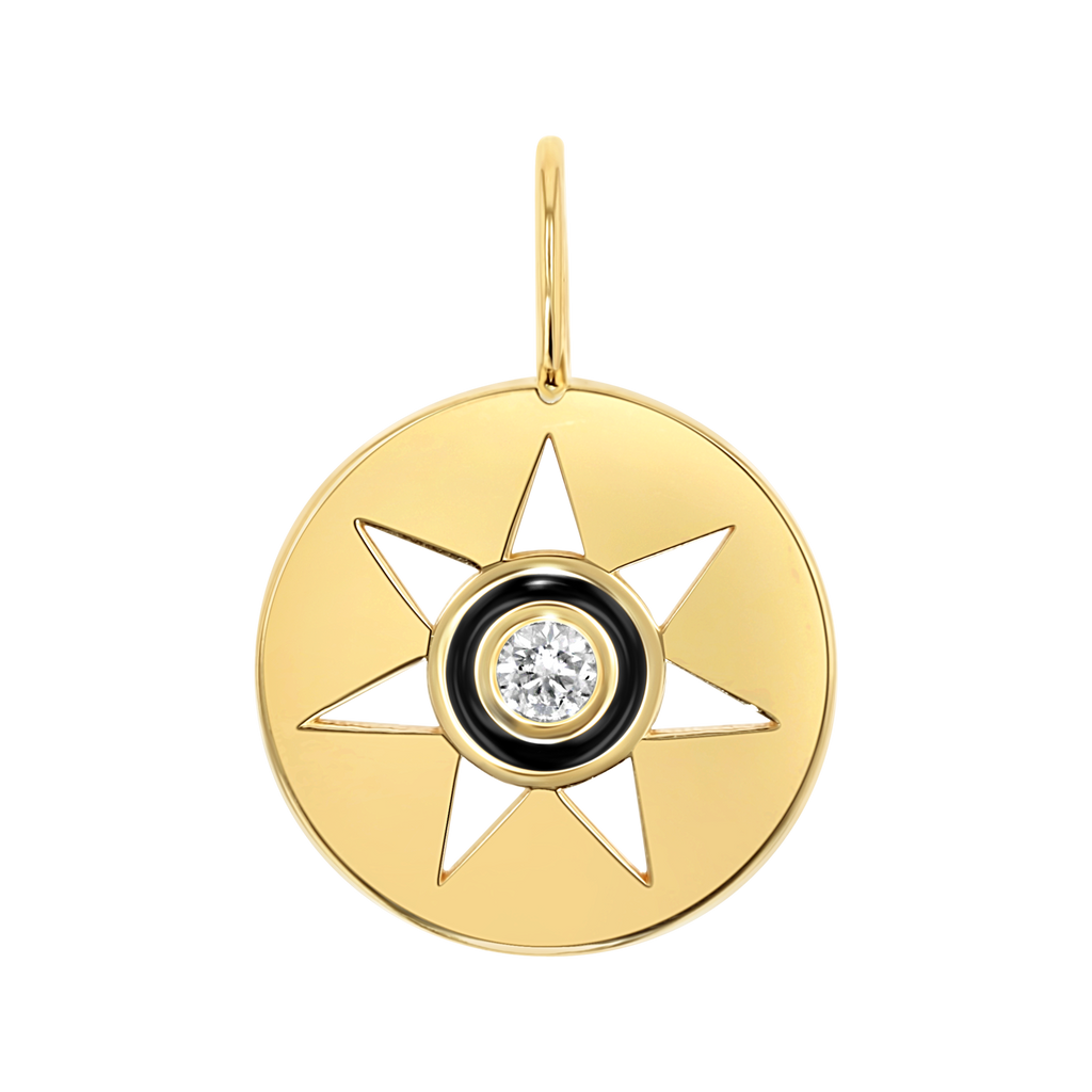 Enamel Sun Medallion Charm U8810