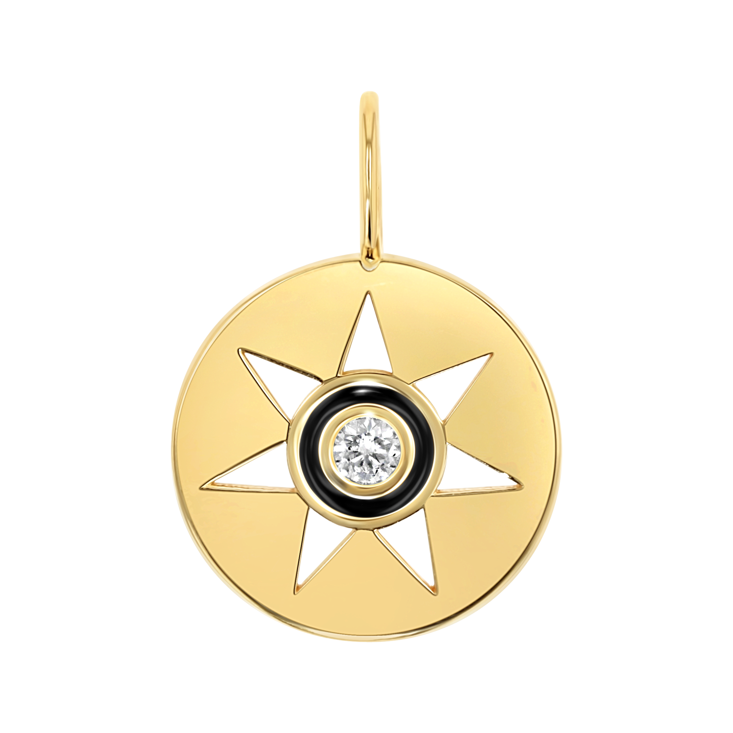 Enamel Sun Medallion Charm U8810