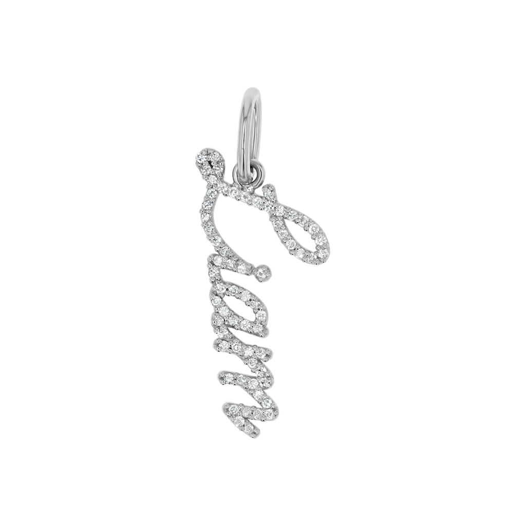 Diamond Script Name Charm S9730