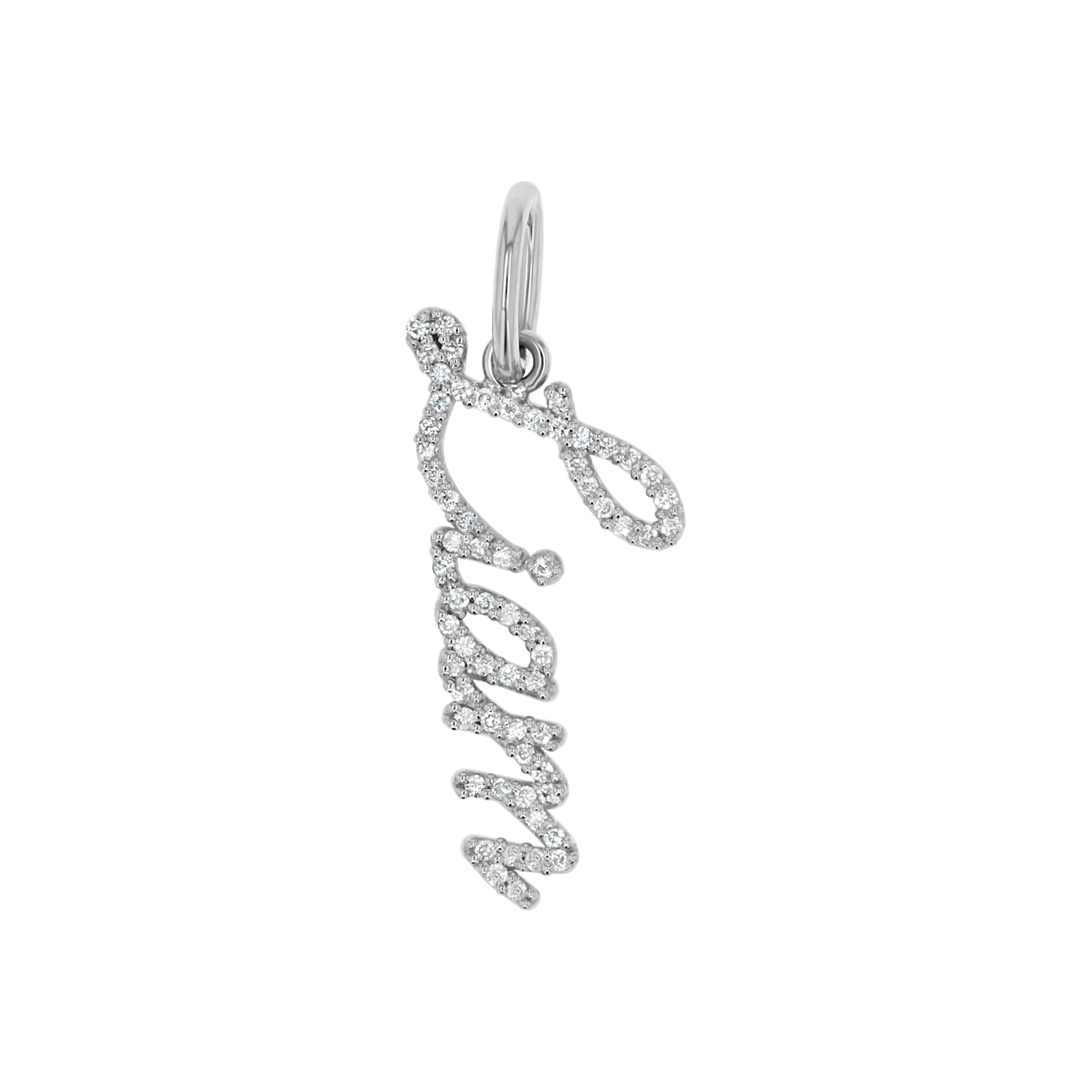 Diamond Script Name Charm S9730