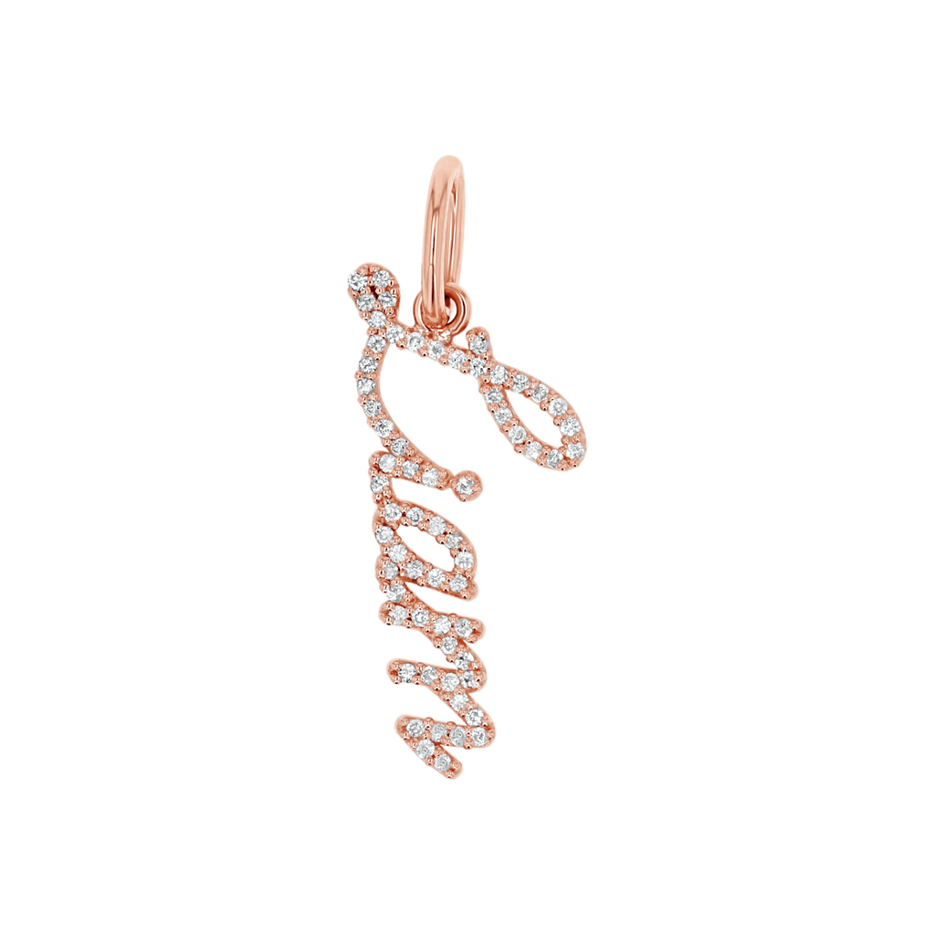 Diamond Script Name Charm S9730