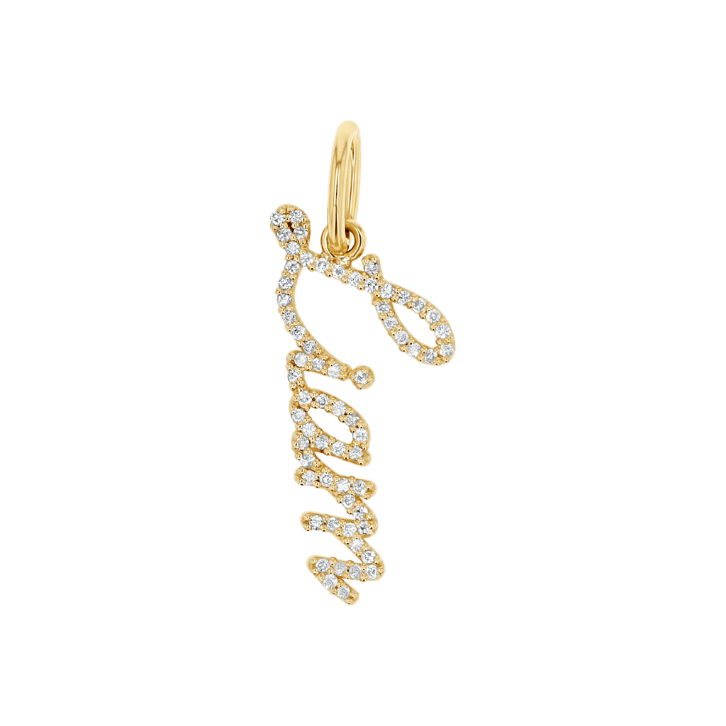 Diamond Script Name Charm S9730