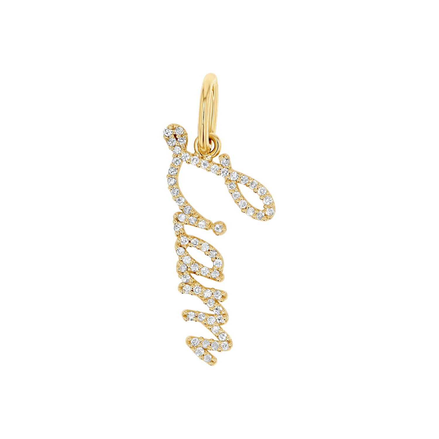 Diamond Script Name Charm S9730