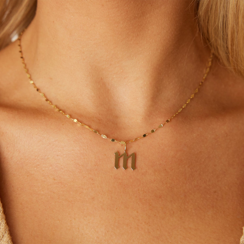 Gothic Old English Initial Letter Charm W17433