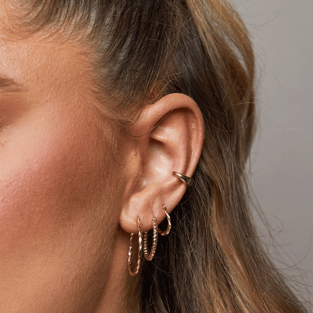 Tiny Hex Hoop Earrings R40934