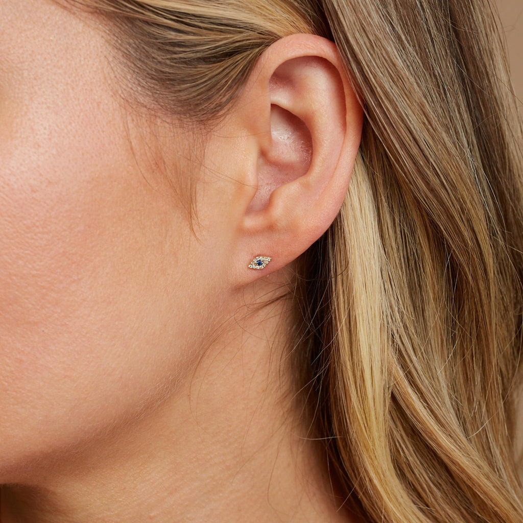 Pave Diamond Evil Eye Earrings P502679
