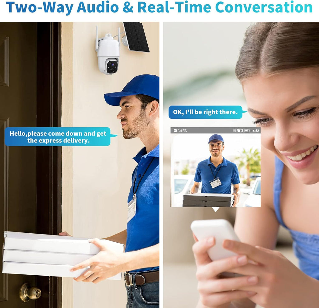 Solar Powered Wireless Security Camera with Color Night Vision T186