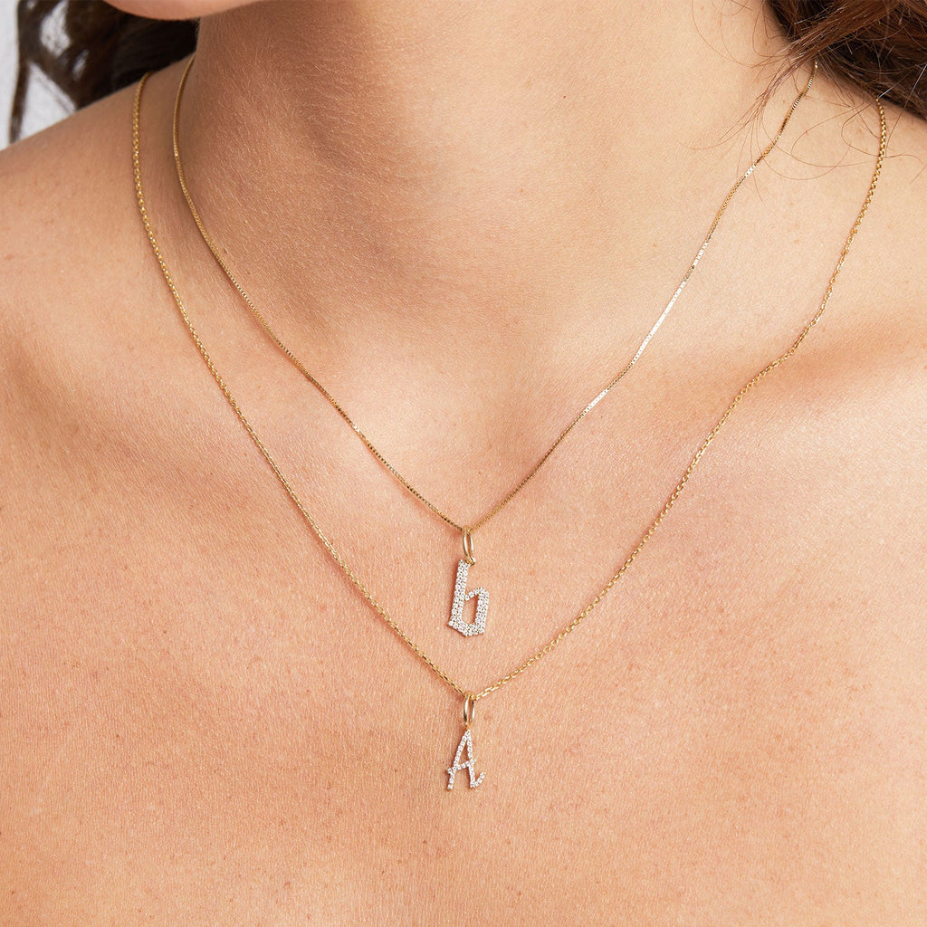 Diamond Script Letter Charm S1972