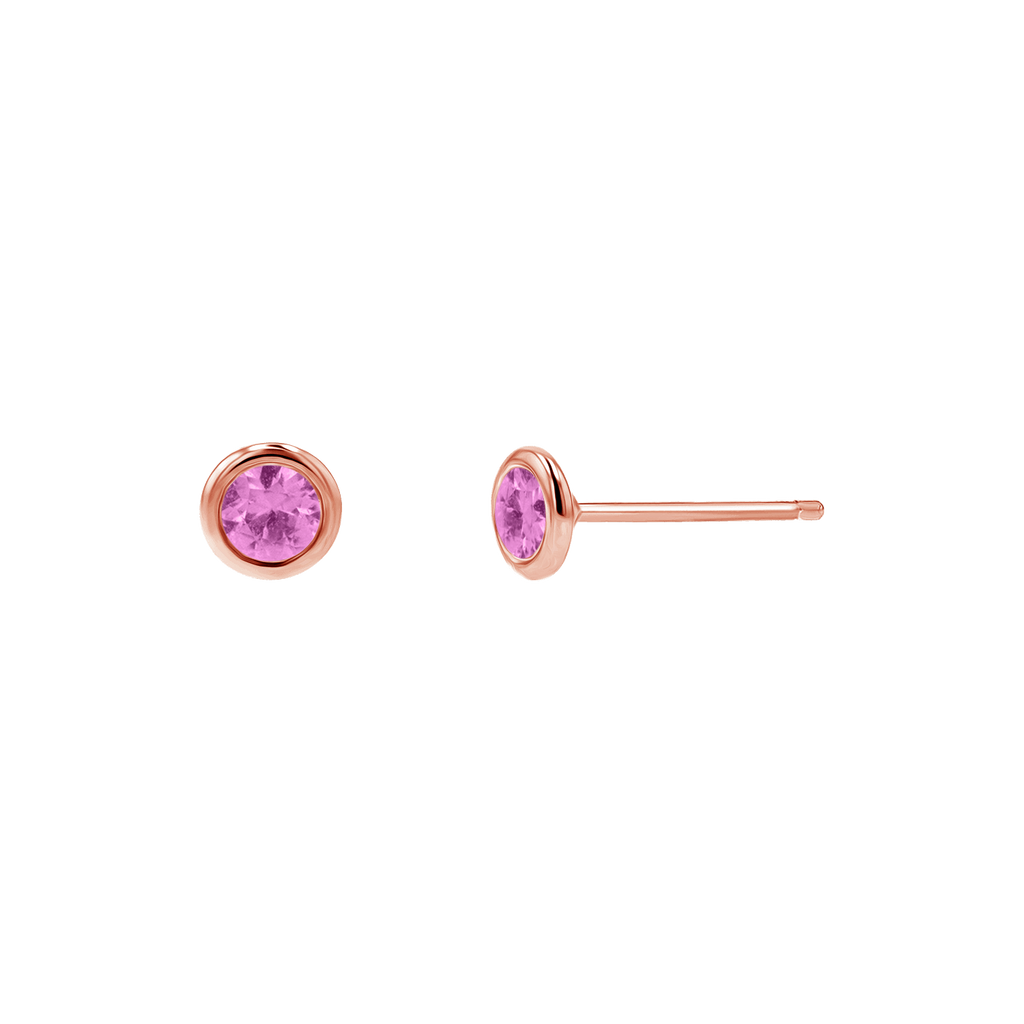 Gemstone Solitaire Bezel Stud Earrings U258294