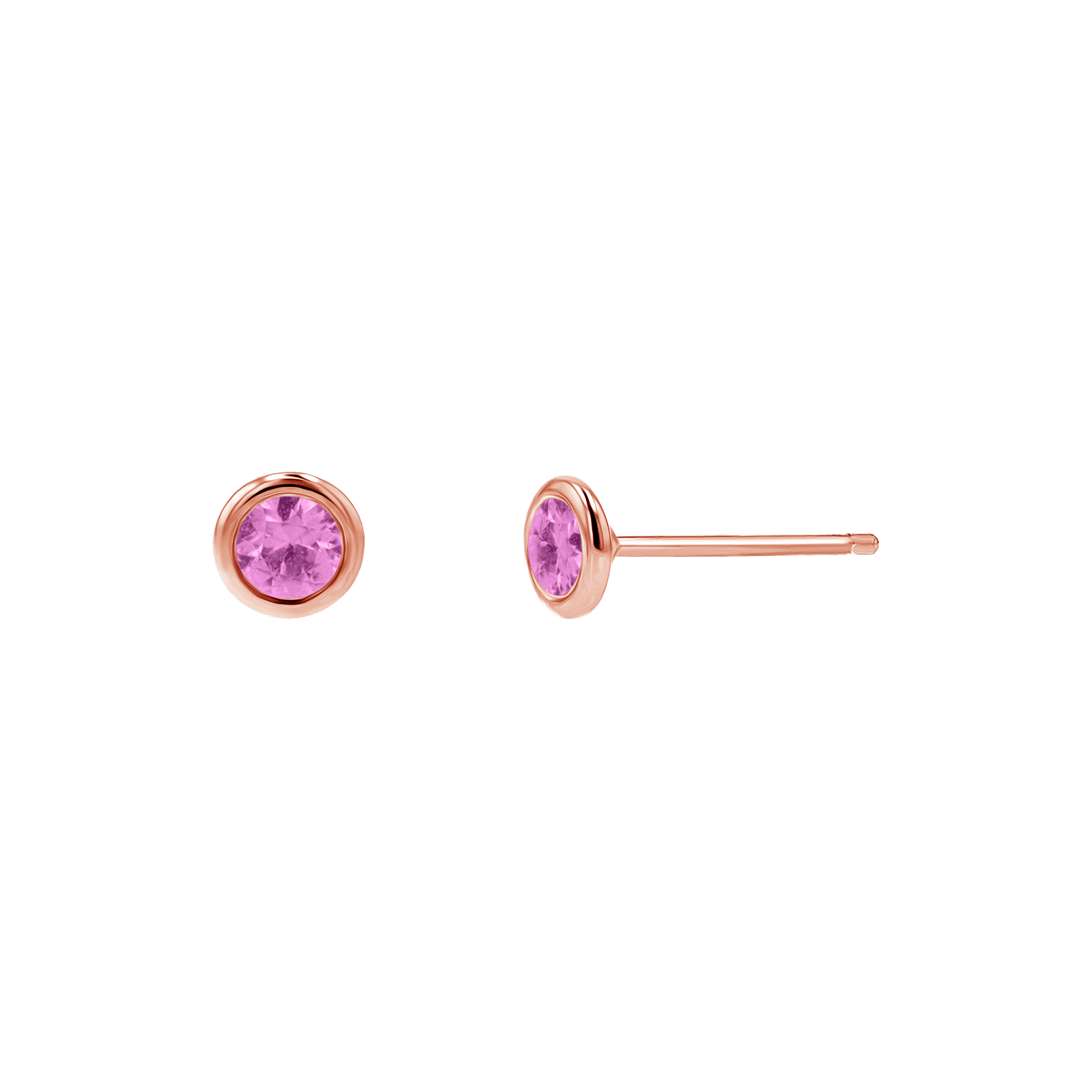 Gemstone Solitaire Bezel Stud Earrings U258294