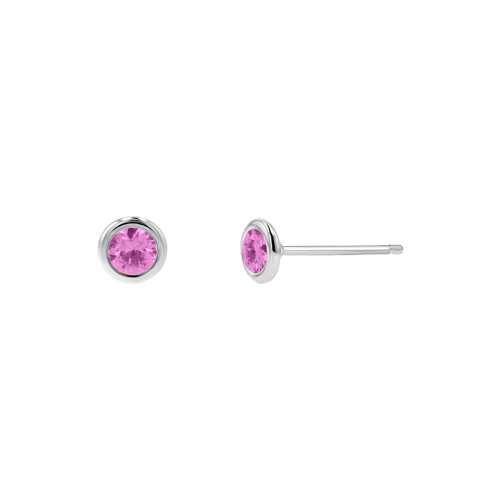 Gemstone Solitaire Bezel Stud Earrings U258294