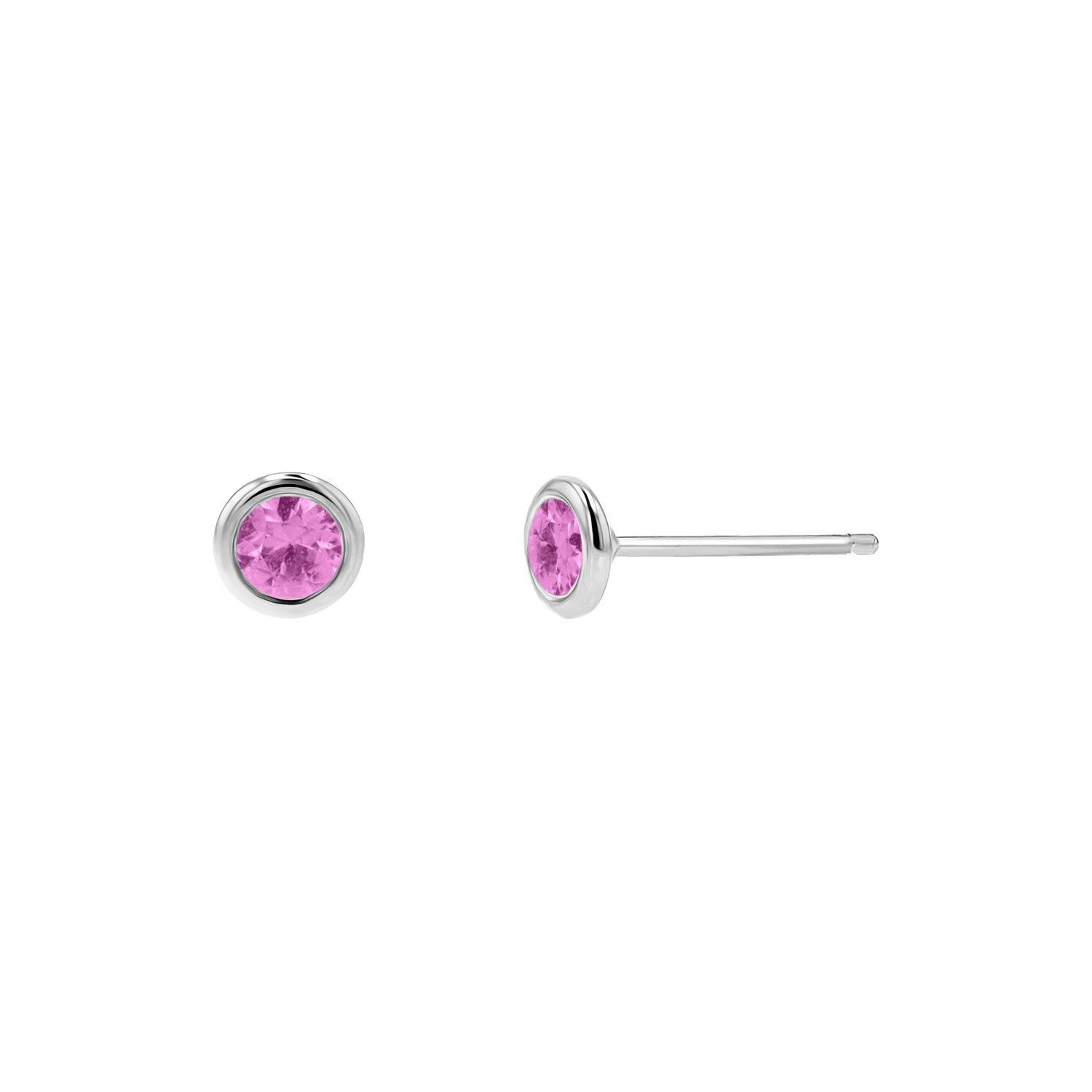 Gemstone Solitaire Bezel Stud Earrings U258294