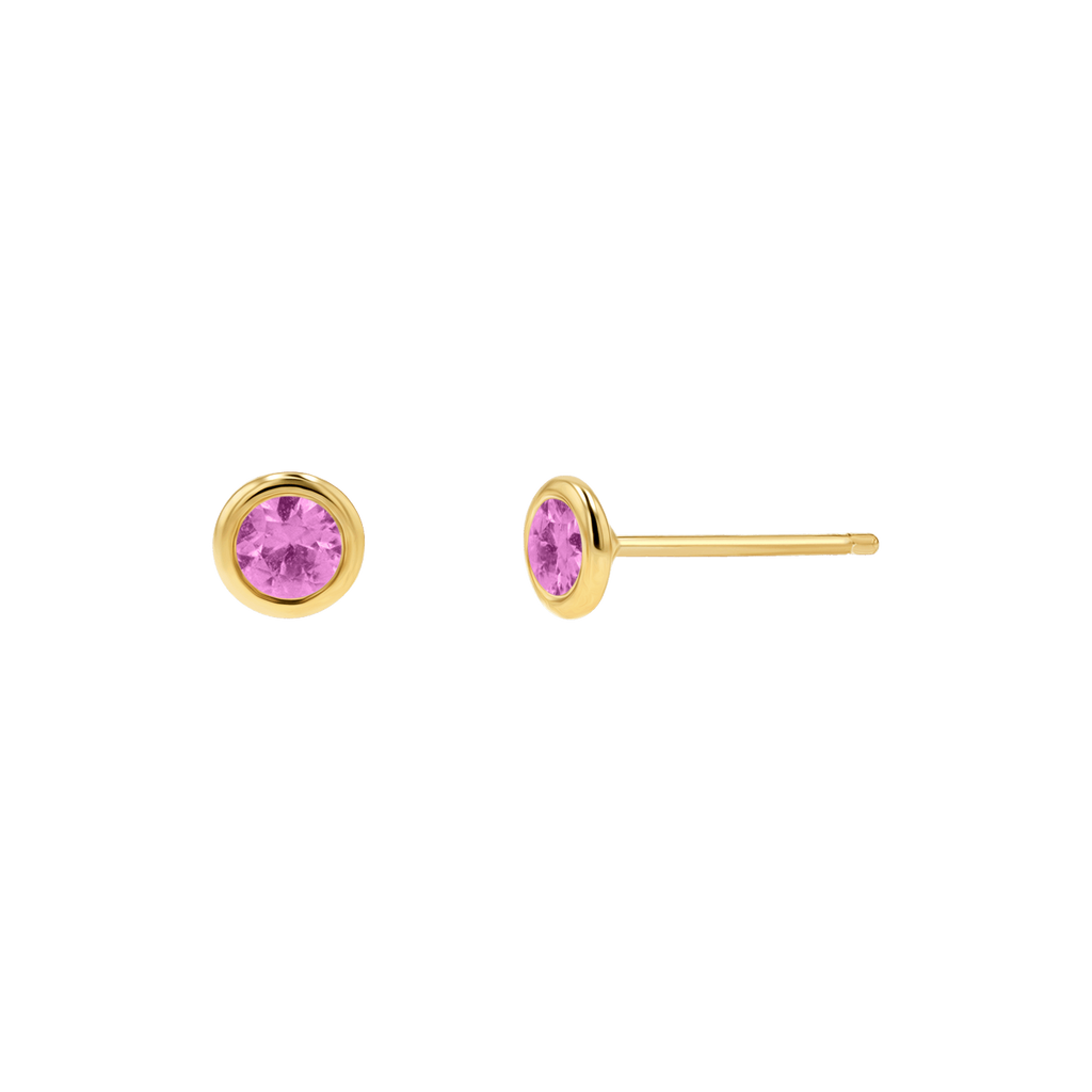 Gemstone Solitaire Bezel Stud Earrings U258294