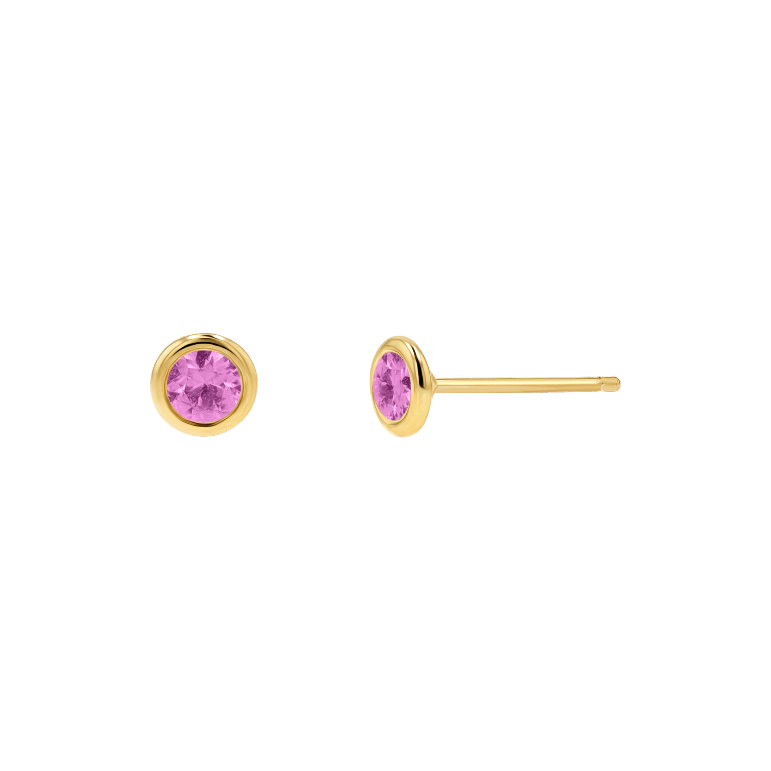 Gemstone Solitaire Bezel Stud Earrings U258294
