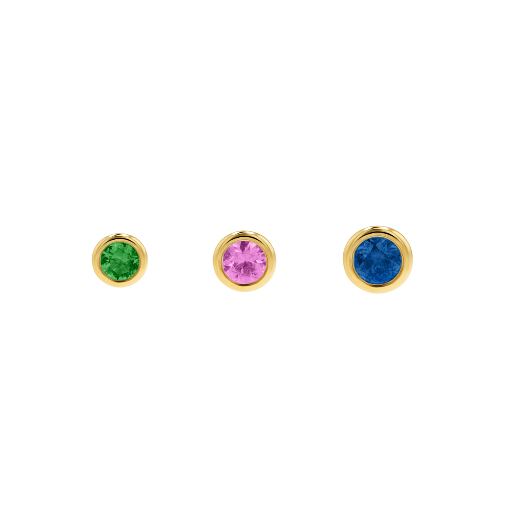 Gemstone Solitaire Bezel Stud Earrings U258294