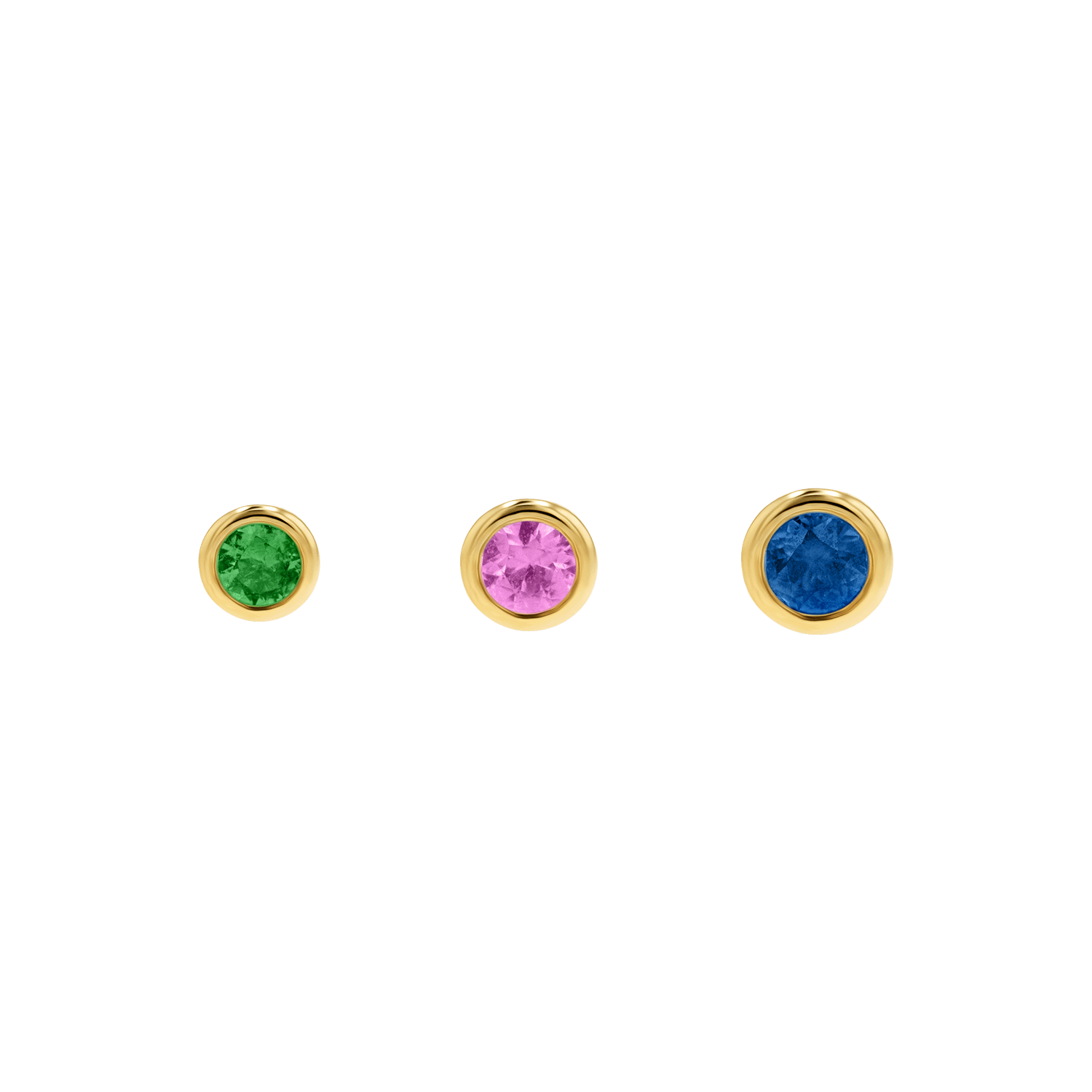 Gemstone Solitaire Bezel Stud Earrings U258294