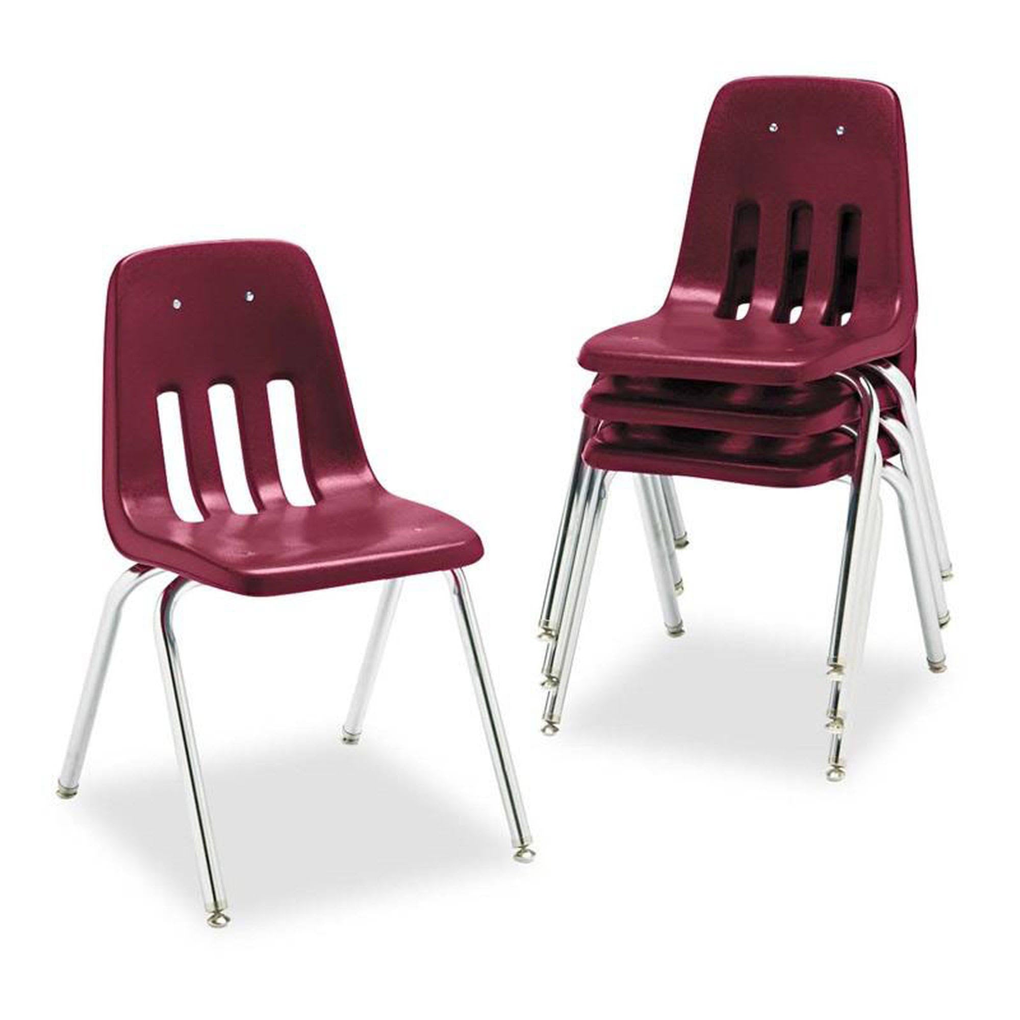 18x22 Seat Height Wine Chrome Classroom Chair R276