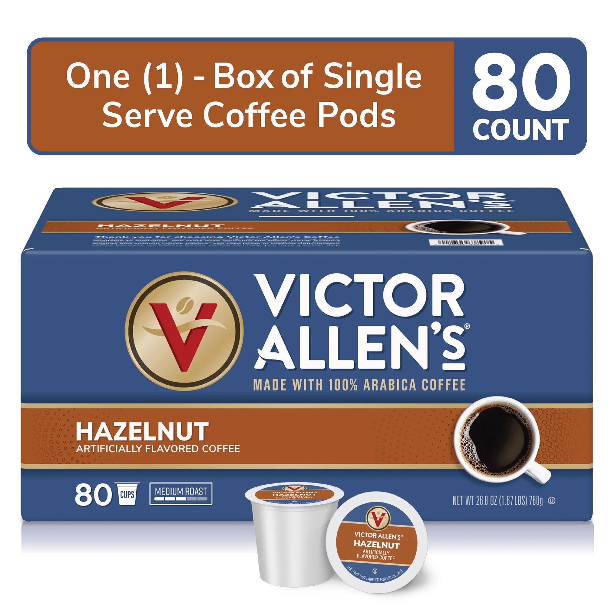 Hazelnut Medium Roast 80 count Single Serve Coffee Pods T320
