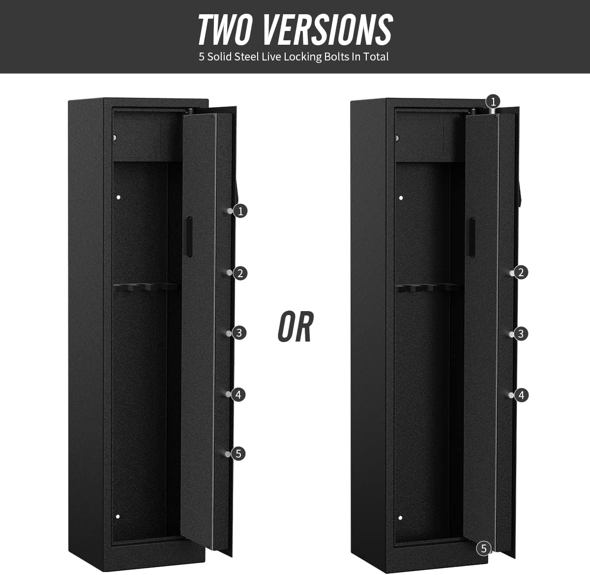5-Gun Large Metal Rifle Gun Security Cabinet O5358
