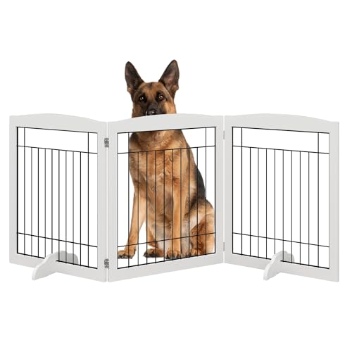 White 72" Extra Wide 30" Tall Wooden Dog Gate R692