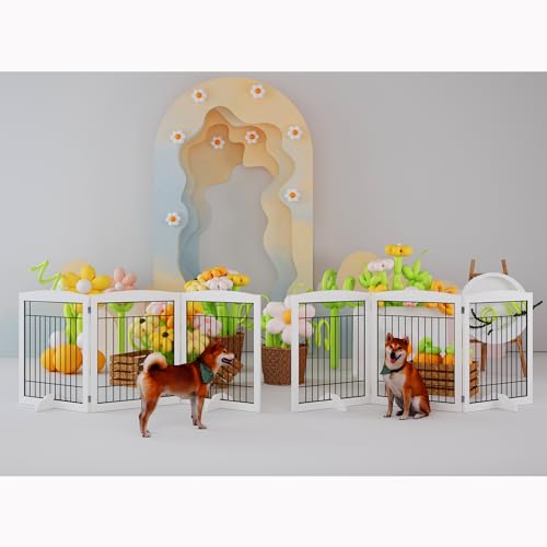 White 72" Extra Wide 30" Tall Wooden Dog Gate R692