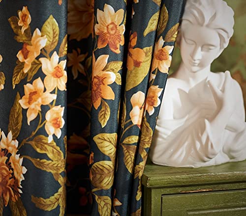 Sheer Curtains Voile Panel Retro Print Matching Printed Window Treatment Semi Draperies (1 Panel, W 50 x L 72 inch) R711055