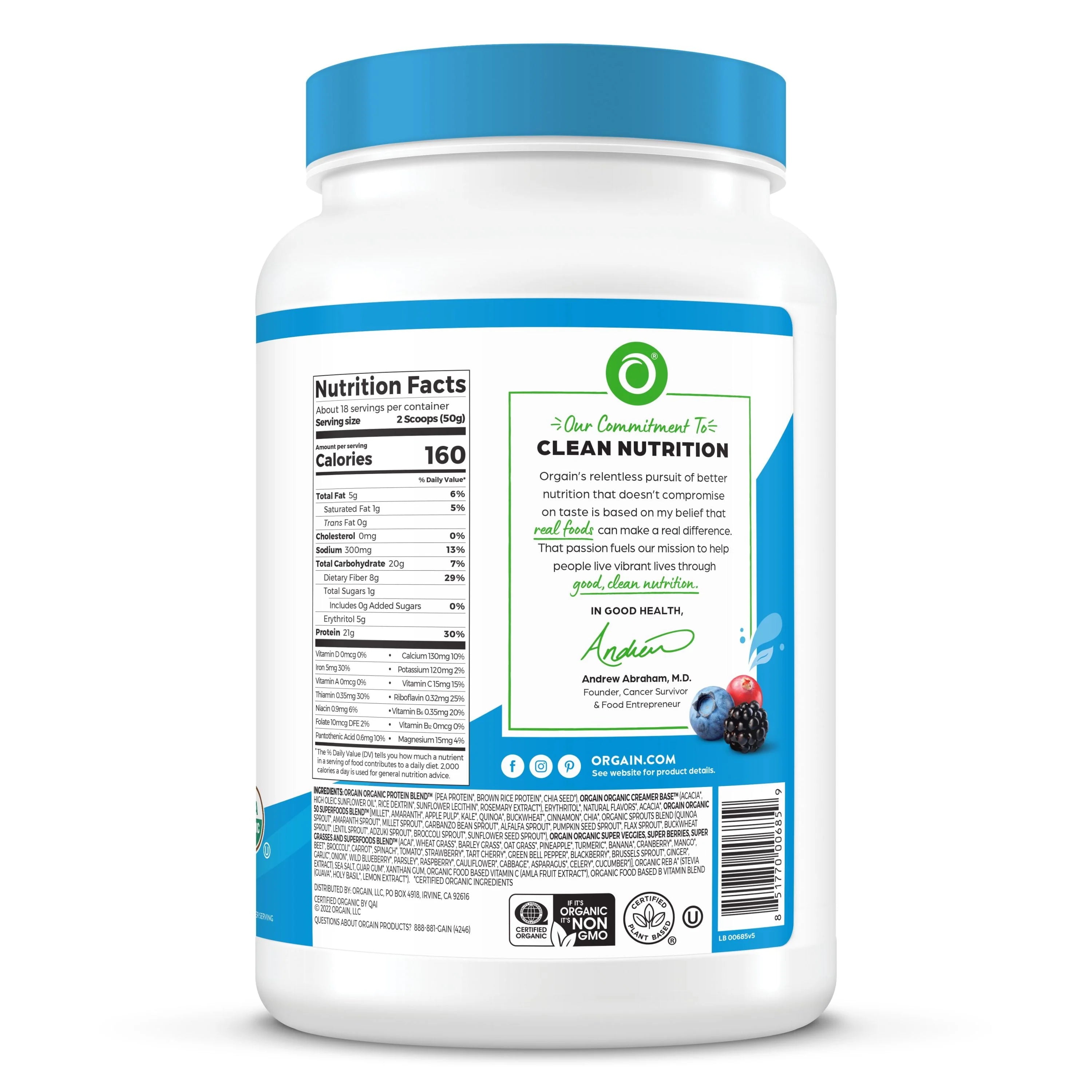 Vanilla Bean 21g Protein Plant Based Protein Powder K5040