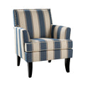 Navy Upholstered Accent Chair with Wood Legs A48577