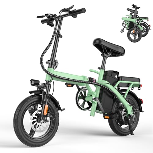 E14 Electric Bike 500W Motor, Folding Ebike 14" 48V 13Ah Removable Battery L300
