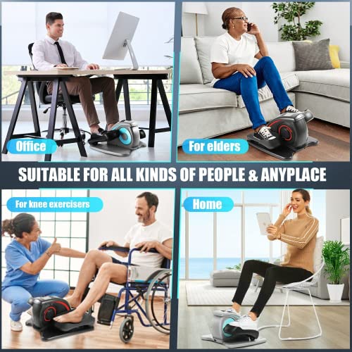 Under Desk Elliptical Machine, Quiet Pedal Exerciser, Smart LCD Display, Remote Control X30138