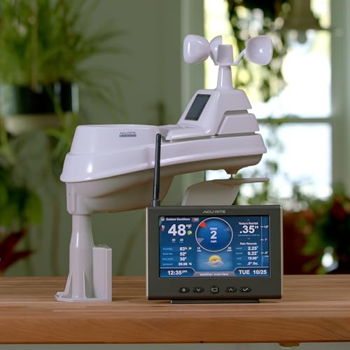 Weather Station with Rain Gauge, Wind Speed/Direction, Indoor Outdoor Thermometer, Wireless Outdoor Sensor, HD Display with Barometer V6619