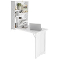 Black Folding Wall-Mounted Desk with Storage Bookcases B12868