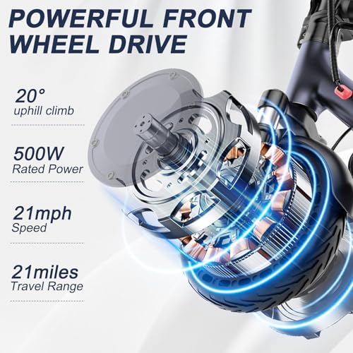Folding Electric Scooter with 10" Solid Tires, 500W Motor, 22 Miles Long Range P4484