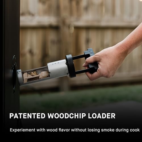 30-inch Digital Electric Vertical BBQ Smoker with Leg Kit and Side Wood Chip Loader in Black F760687