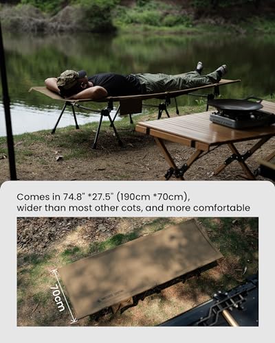 Height Adjustable Portable Folding Camping Cot (Ranger Green) V12791