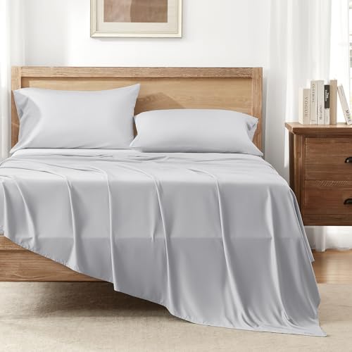 Queen Sheets Set, 100% Viscose Derived from Bamboo, Deep Pocket Up to 16", Dark Emerald Green W6856