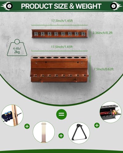Hardwood Pool Cue Rack for 6 Cues O400330