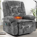 Dark Grey Fabric Recliner Chair with Massage and Heat G639