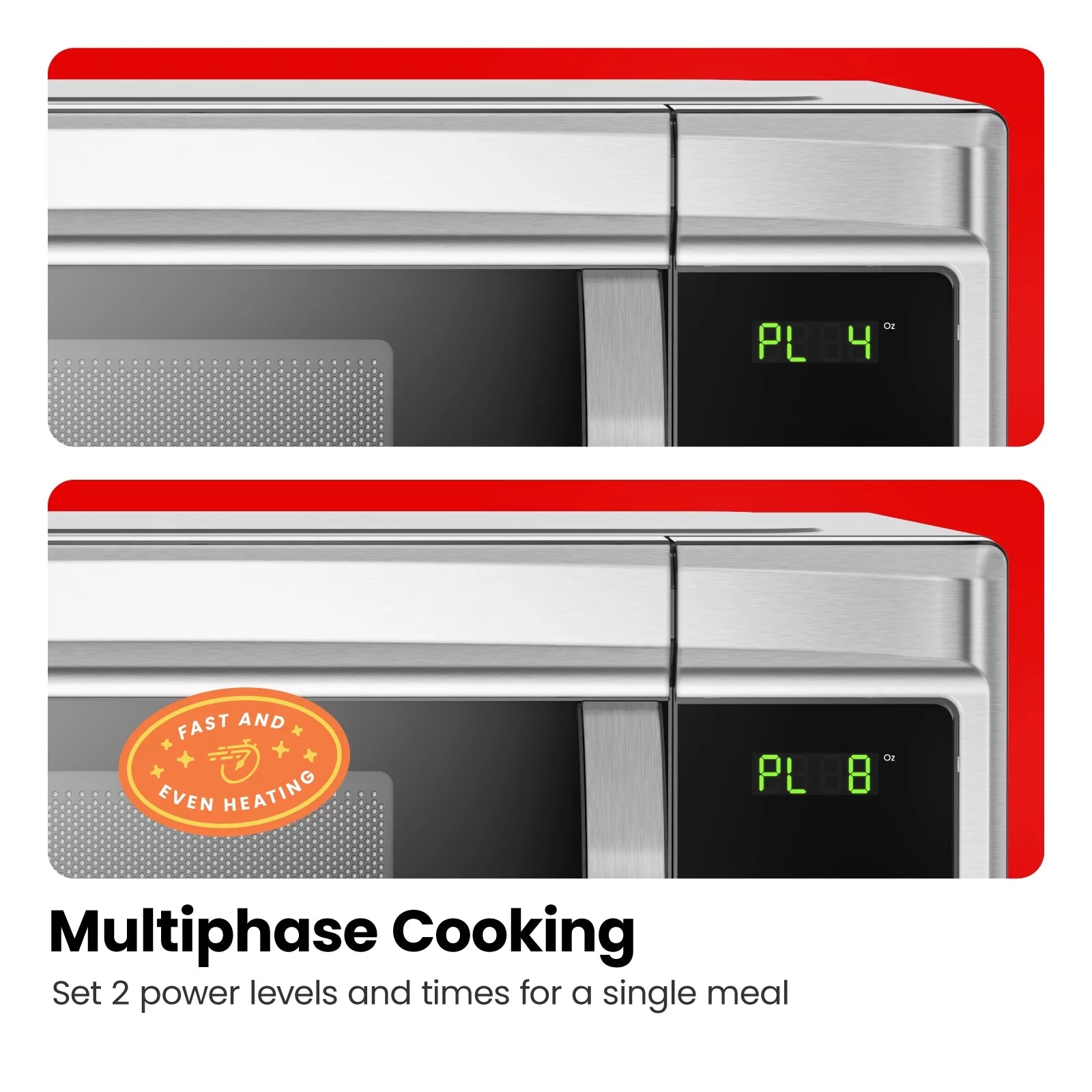 1.3 Cu Ft 1000 Watts Stainless Steel Countertop Microwave Oven S383822