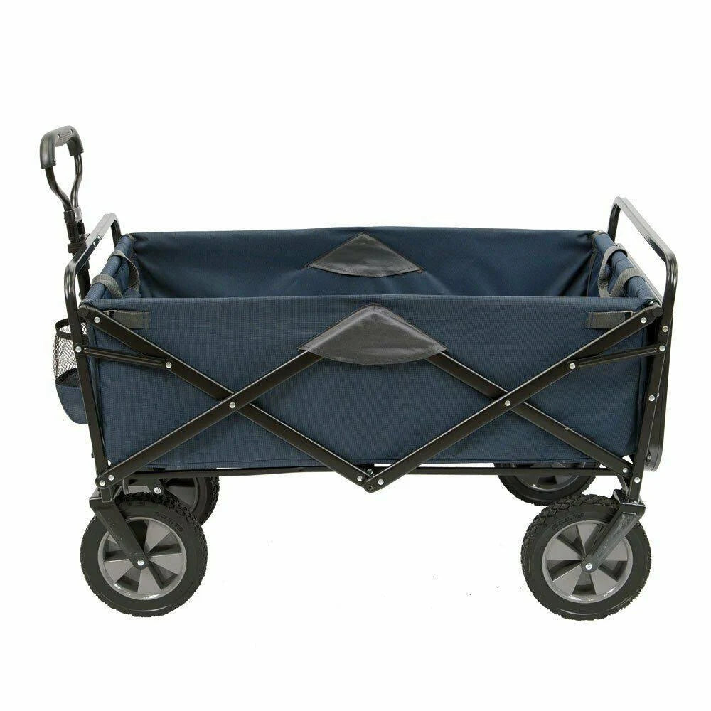 Black Folding Utility Wagon Cart with Table N6607